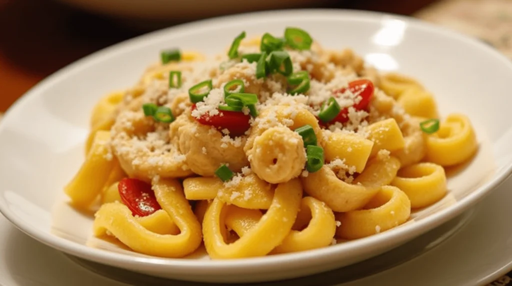 The Best Marry Me Chicken Pasta Recipe – Easy and Irresistible! 2 Appetizing plate of pasta with a creamy sauce and crispy chicken.