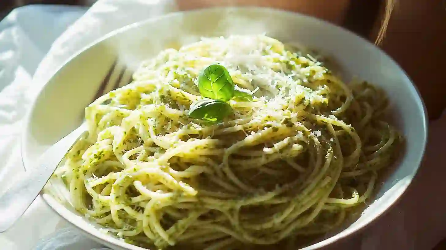 Classic Pesto Pasta with Parmesan and Basil